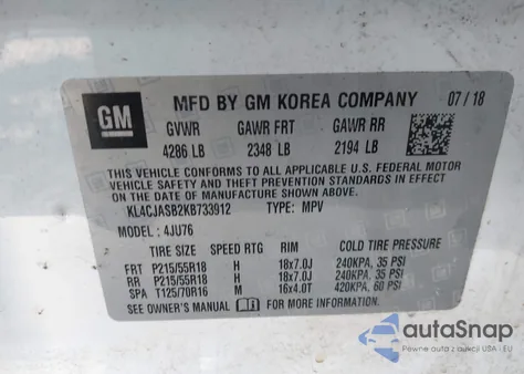 2019 Buick Encore Fwd Preferred из США, поврежденный, VIN KL4CJASB2KB733912